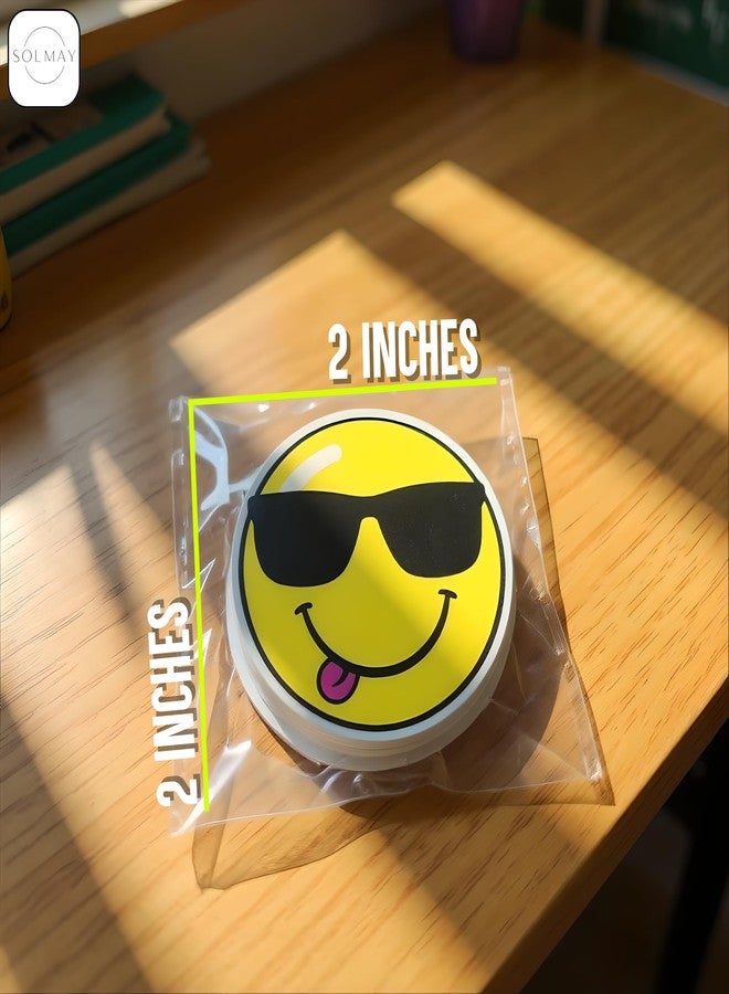 SOLMAY Smiley Face Decal Pack - 50Pcs Waterproof Vinyl Aesthetic Stickers for Laptop, Water Bottle, Phone, Scrapbook, Journaling, DIY Crafts | Happy Emoji Design Set - Image 4